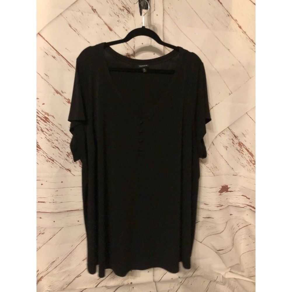 Torrid size 5 solid black blouse Top